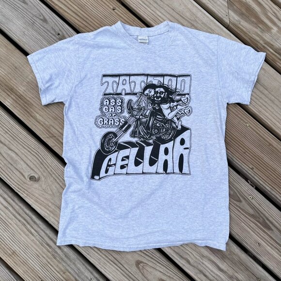 Nobody Rides For Free TATTOO CELLAR 2019 T-Shirt STURGIS SD Men's Gray SMALL - Picture 1 of 4